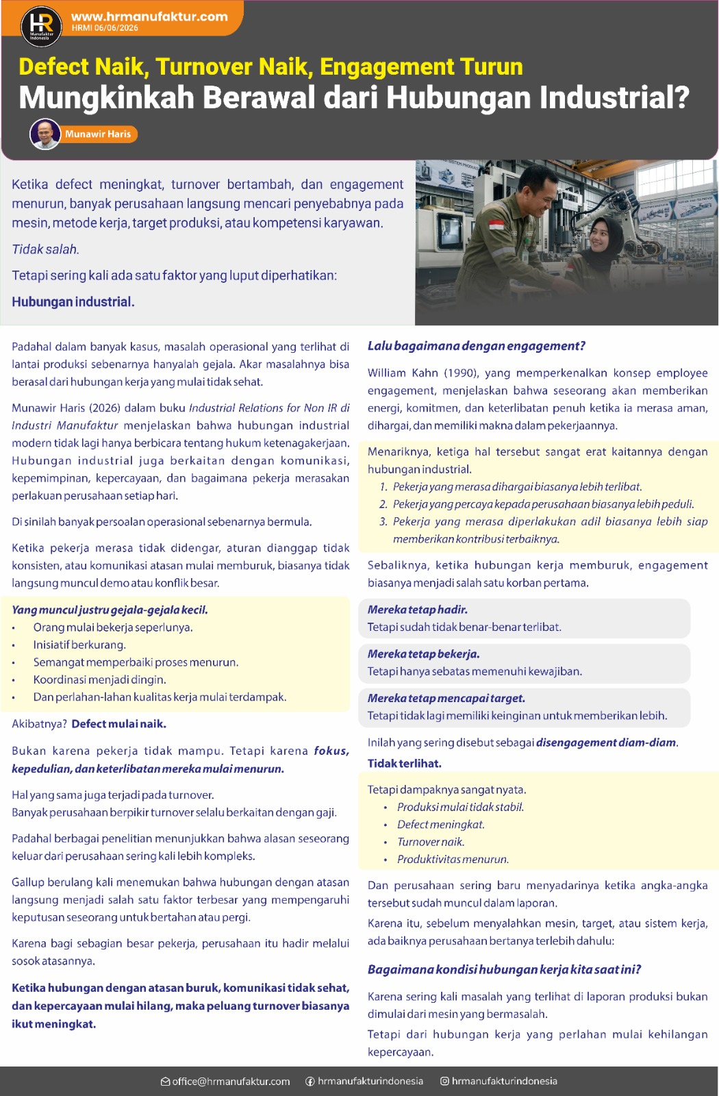 Defect Naik Turnover Naik Engagement Turun Mungkinkah Berawal dari Hubungan Industrial?