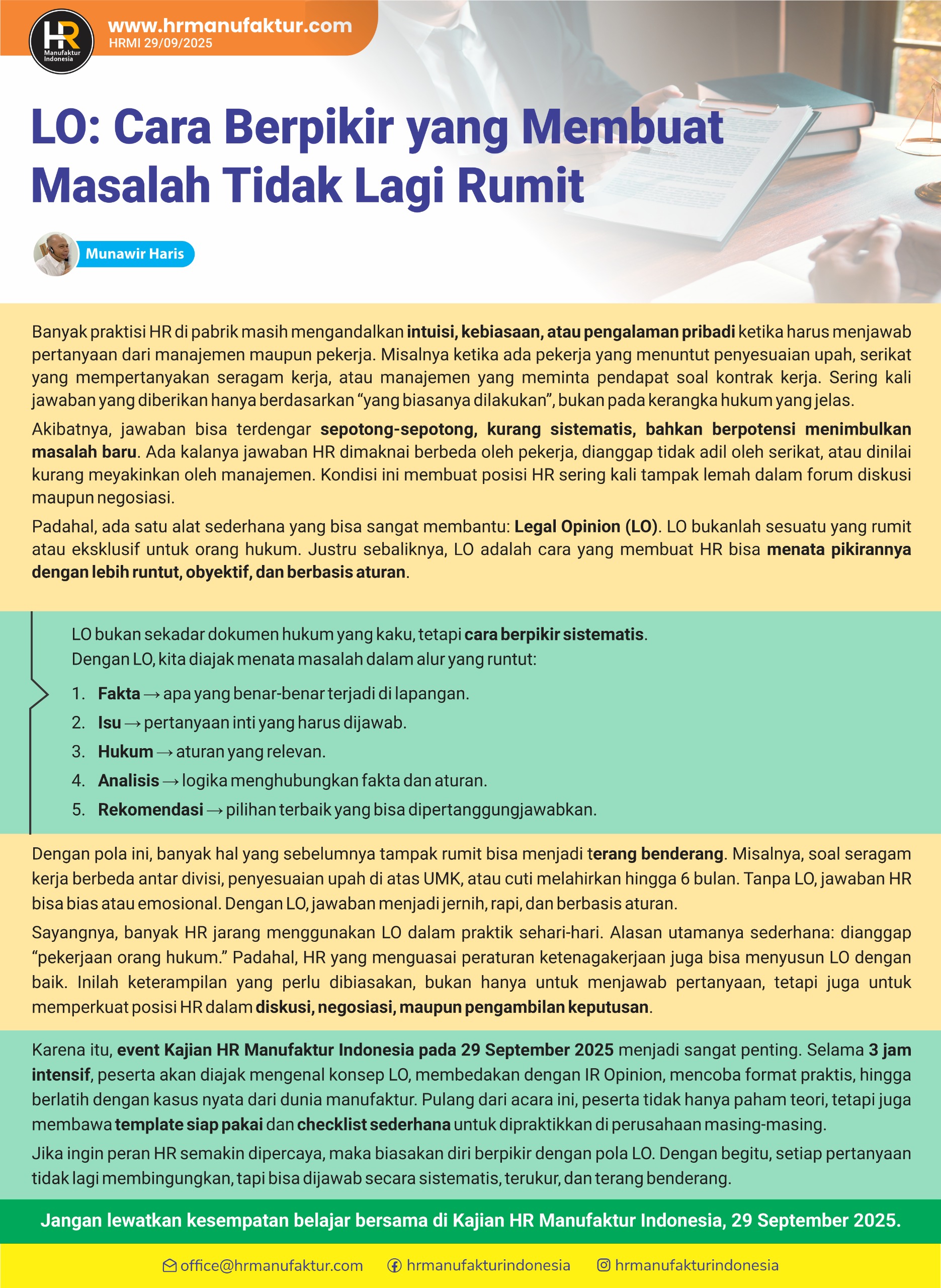 LO Cara Berpikir yang Membuat Masalah Tidak Lagi Rumit