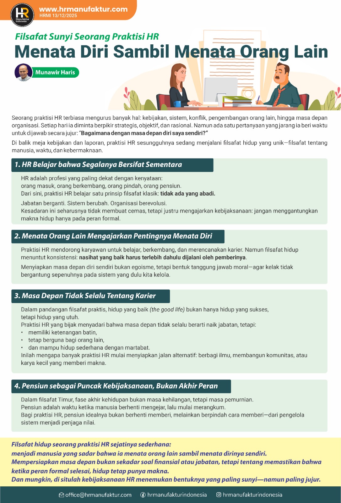 Menata Diri Sambil Menata Orang Lain