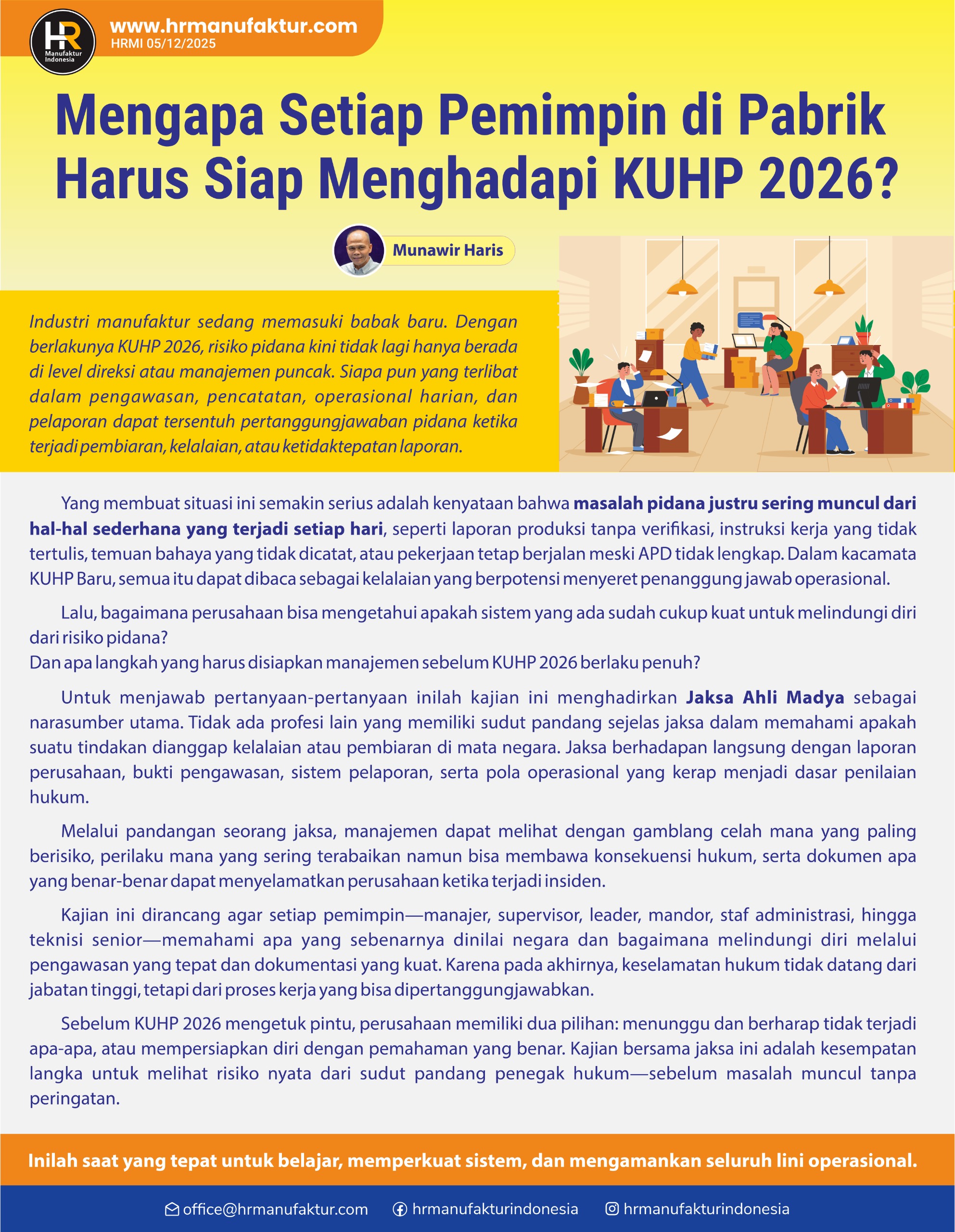 Mengapa Setiap Pemimpin di Pabrik Harus Siap Menghadapi KUHP 2026?