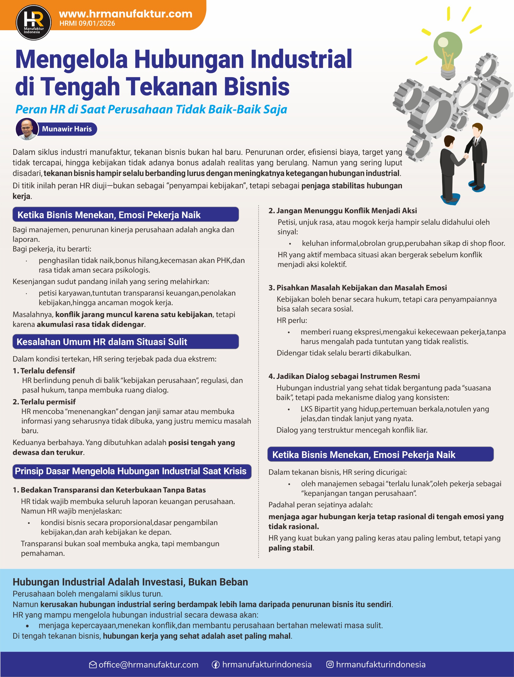 Mengelola Hubungan Industrial di Tengah Tekanan Bisnis