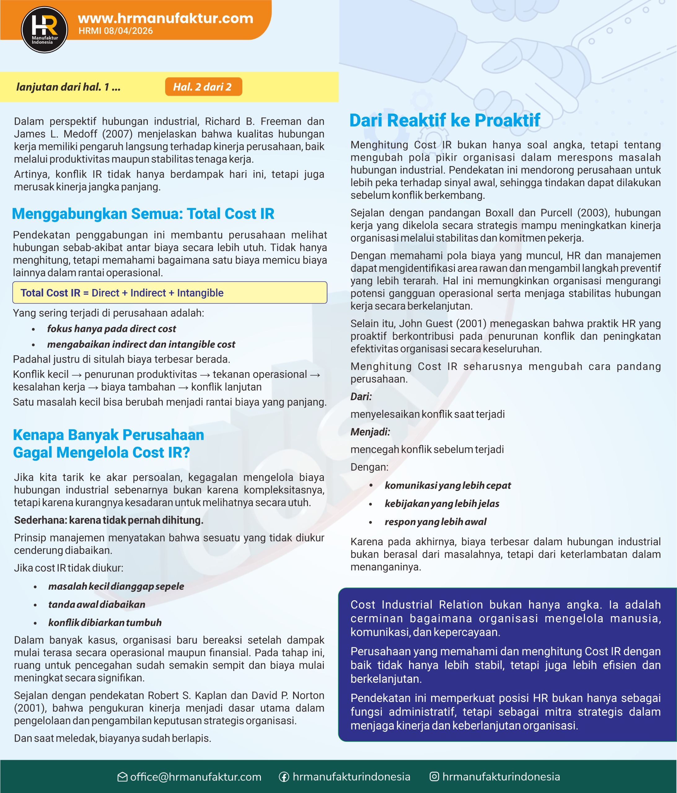 Menghitung Cost Industrial Relation 1