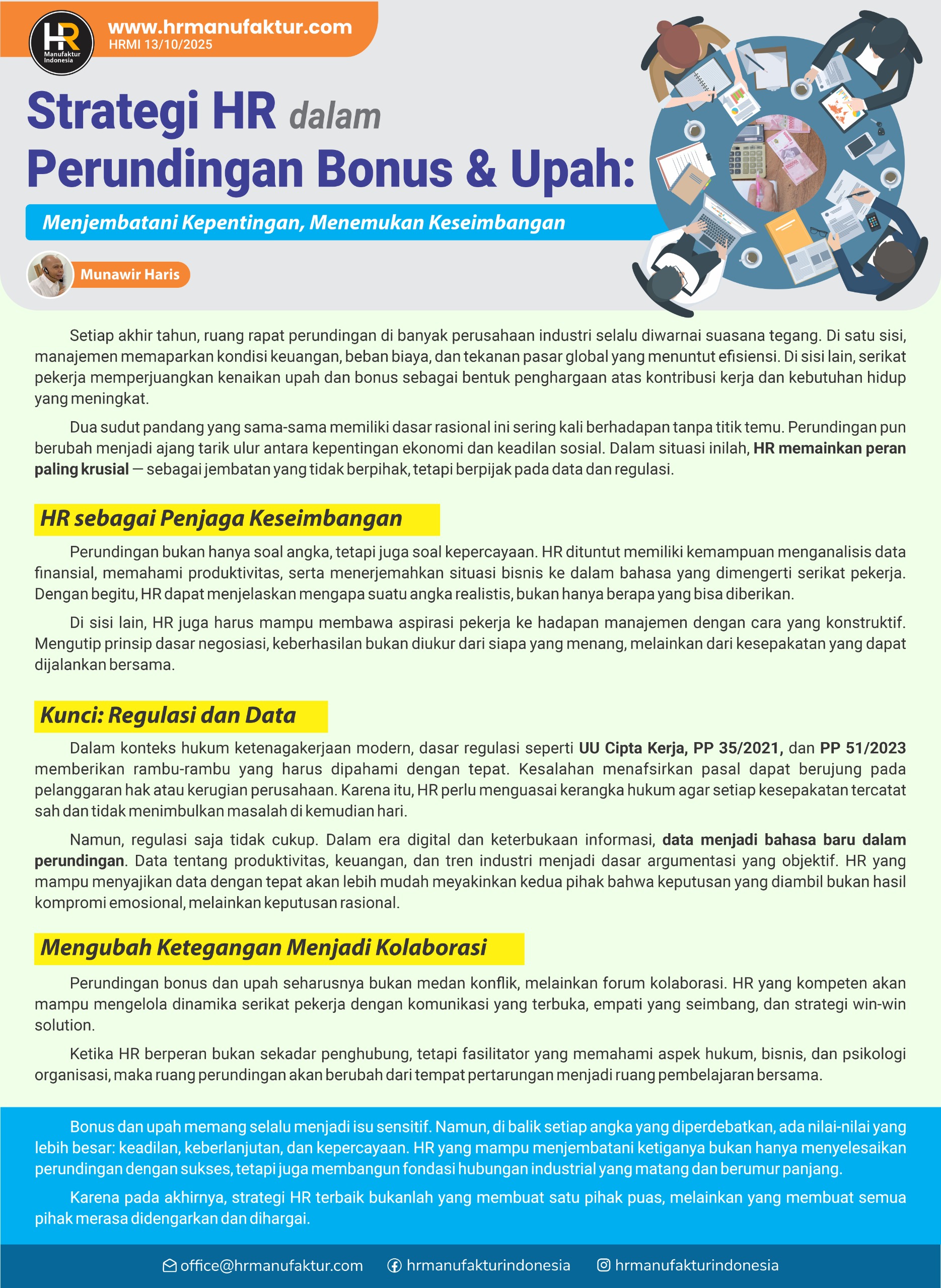 Strategi HR dalam Perundingan Bonus dan Upah Menjembatani Kepentingan, Menemukan Keseimbangan