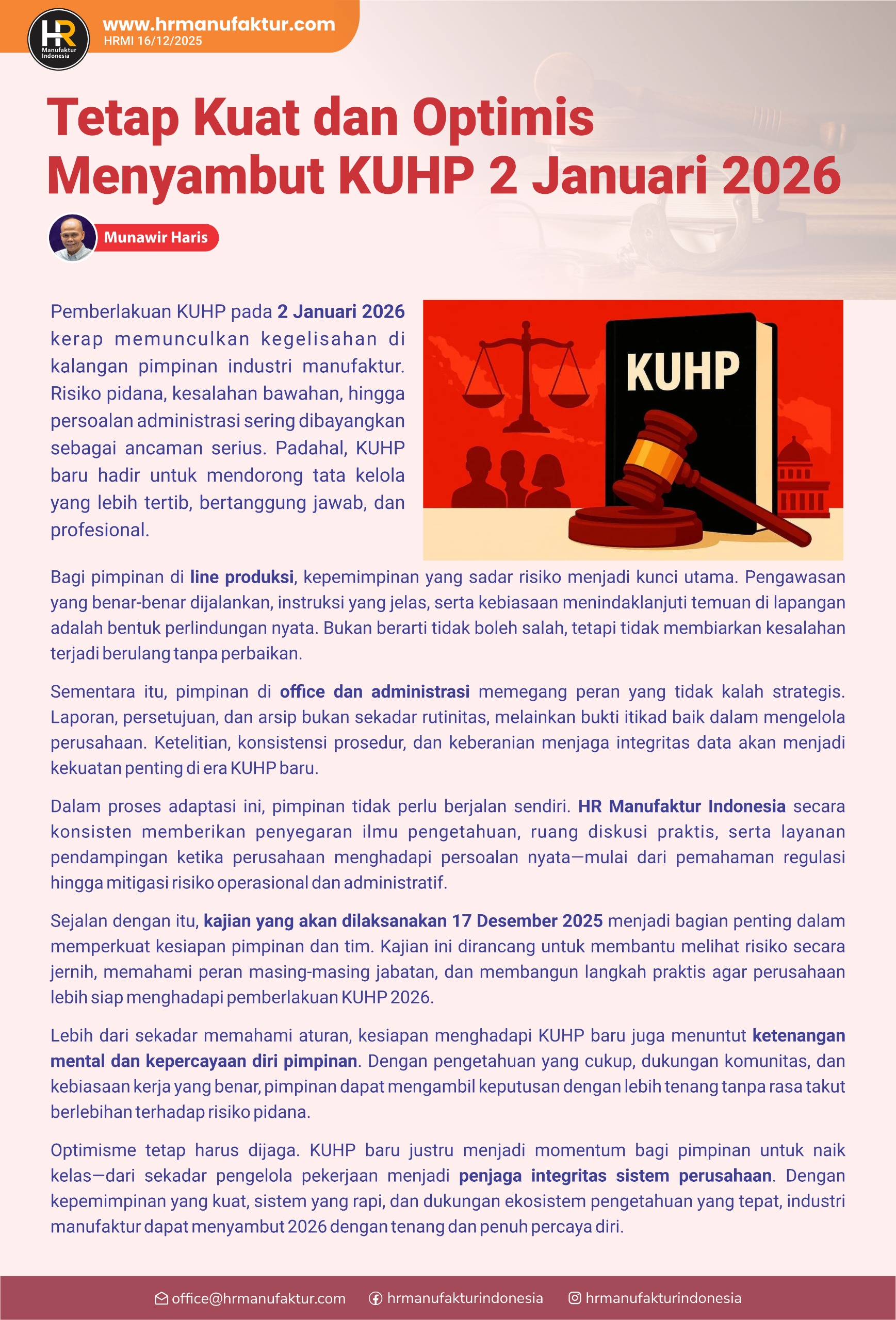 Tetap Kuat dan Optimis Menyambut KUHP 2 Januari 2026