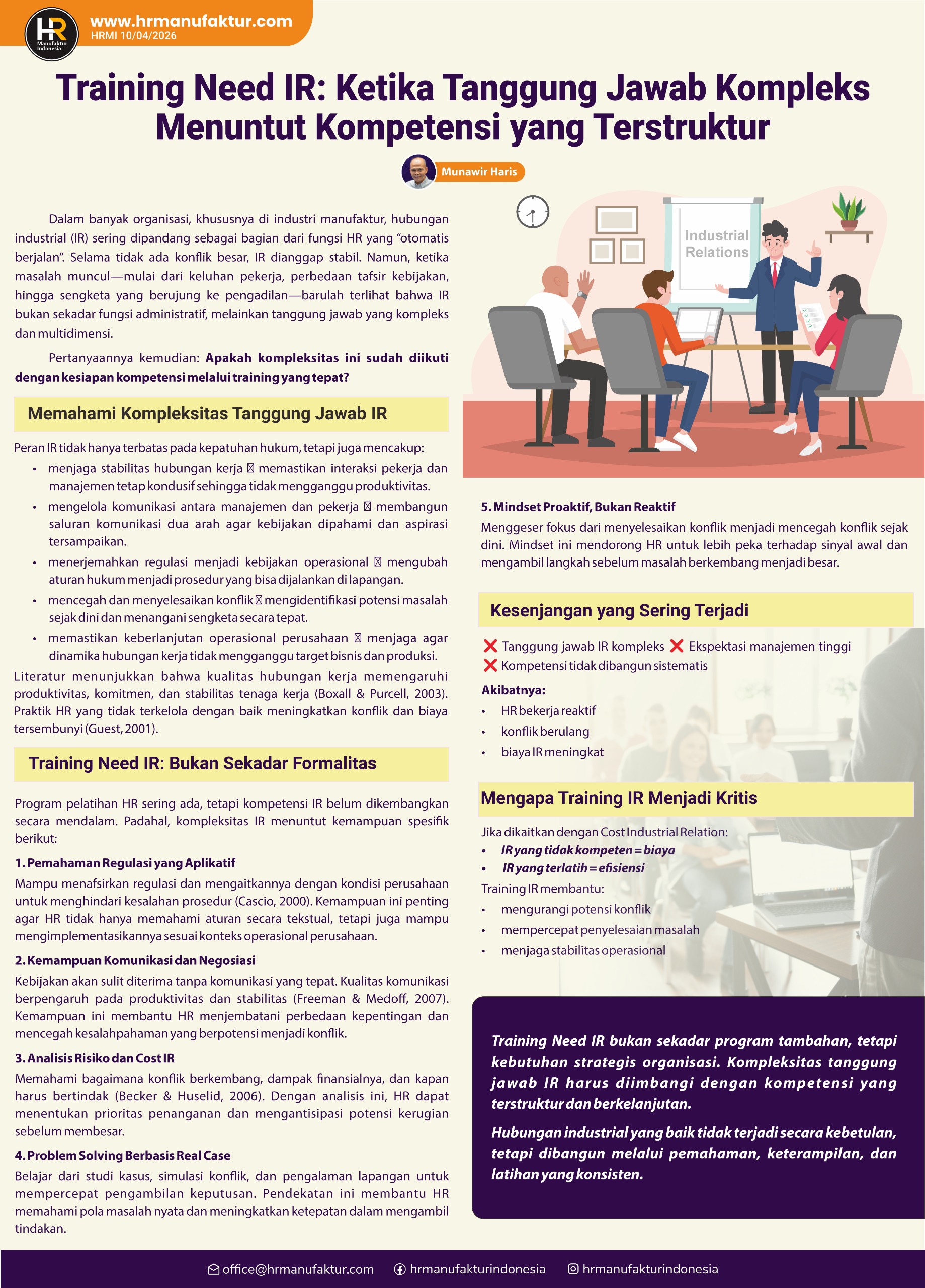 Training Need IR - Ketika Tanggung Jawab Kompleks Menuntut Kompetensi yang Terstruktur